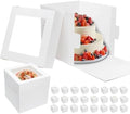 Mefleet 25pcs Tall Cake Boxes 10x10x10 Bakery Box for Tier Cake with Window by Mefleet