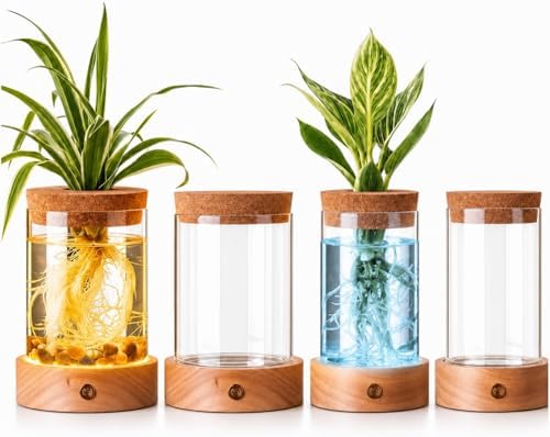Junkin 4 Pack Plant Propagation Station with 7 Colors Adjustable LED Light by Junkin