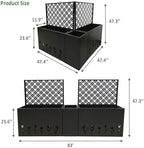 23.6in 3-Piece Raised Garden Bed with Trellis, Metal Planter Box - Image 4