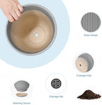 Deep Dream 12 Inch Ceramic Pots for Plants, Heavy Plant Pot for Indoor Outdoor Plants, Large Plant Pot with Drainage Hole and Saucer, Modern Tall Flower Pot, Gifts for Plant Lovers, Grey - Image 5