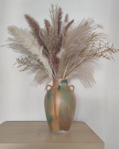 Unique Terracotta Pottery, 10" Decorative Farmhouse Vase with Handle - Image 3