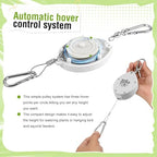 Plant Pulleys for Hanging Plants, Heavy Duty Retractable Hangers, 304 Stainless Steel Rope, Auto Plant Holder, Adjustable Climbing Hook for Garden Baskets Watering, or Bird Feeders (White-4) - Image 5
