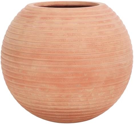 SAFAVIEH Outdoor - Mora Terracotta Ficonstone Cement Round Planter Pot with Drainage Hole, Fully Assembled (PAT1534D) by Unknown