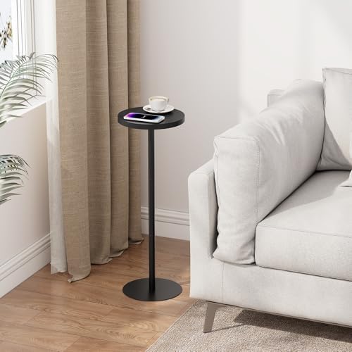 TUTOTAK Tall Round Side Table, Small End Table, Drink Table, Pedestal Table - Image 5