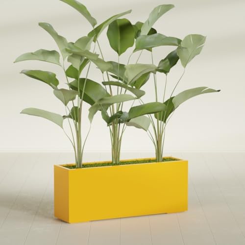 Greenline Leo Tall Rectangular Fiberglass Planter, Outdoor Planter Box - Image 4