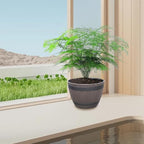 2PCS Barrel Planter 7.5 Inch Resin Large Pots for Plants with Drainage for Indoor Outdoor Garden Yard - Image 3
