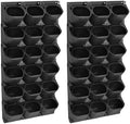 Vertical Wall Planter, Stackable Wall-Mounted Planter Indoor Outdoor w/36 Plastic Pots Living Wall Garden w/36 Non-Woven Fabrics Vegetable Hanging Pocket Holder Flowerpot (Black) by Unknown