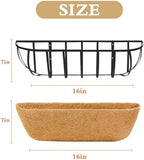 Window Box Railing Planter with Coco Liner 2 Pack 16 Inch Metal Hanging Flower Planter Deck Railing Planters Boxes for Balcony Outdoor Plants Fence Porch Patio - Image 7