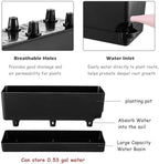 Self Watering Pots for Indoor Plants 17 Inches Window Boxes Planters Rectangular Flower Pots Rectangle Herb Pots Large Plant Pots with Drainage Holes and Saucers Windowsill Planter (2, Black) - Image 3