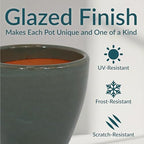 Sunnydaze 8-Inch Outdoor Glazed Ceramic Plant Pot - Gray - Image 4