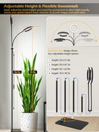 48W Grow Lights for Indoor Plants, Full Spectrum LED Plant Light with Stand - Image 6