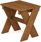Furinno TIOMAN Compact Patio Table with X-Leg, Easy Assembly, Natural - Image 4
