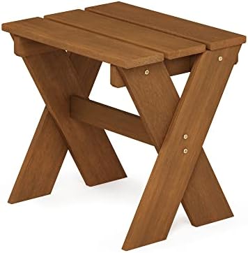 Furinno TIOMAN Compact Patio Table with X-Leg, Easy Assembly, Natural - Image 4