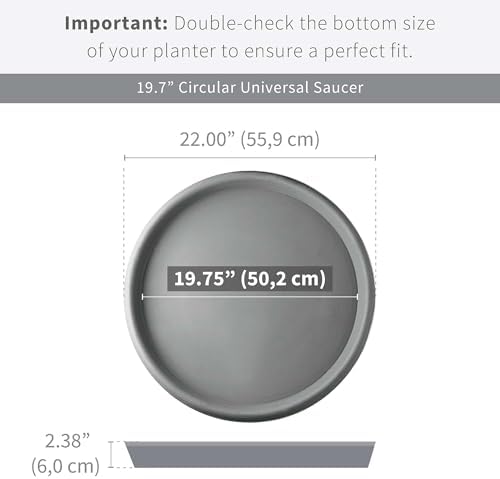 Crescent Garden Universal Round Planter Saucer, Heavy Duty Drainage Dish for Large Plant Pots, Large Plant Dishes Saucer, Indoor & Outdoor Plant Tray - Cloud White (19.75" Inner, 22' Outer Diameter) - Image 2