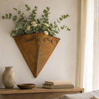 LOGOFUN Rustic Metal Wall Planter Cone Shaped Hanging Flower Pot - Image 4