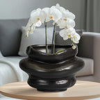 Ceramic Pots for Plants 10.6 Inch - Bonsai Flower Pots for Indoor Plants with Drainage Hole, Decorative Outdoor Pot for Plant, Gift for Men Women, Black - Image 4