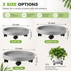 5 Pack Plant Caddy with Wheels Rolling Plant Stand with Wheels 10 Inch Plant Dolly Heavy Duty Large Potted Plant Mover with Casters for Indoor and Outdoor, Grey - Image 2