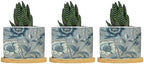 On Flax Blue Chinoiserie Ceramic Planter Blue Grey Asian Flower Pots for Plants with Drainage Holes and Saucers Pot for Outdoor Garden Home Plant by BRUYU5SE