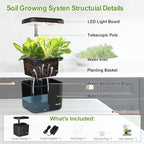 Indoor Garden Growing Systems Self-Watering Plant Pot Smart Gardening System with 17 Watts LED Grow Light Auto Timer Gardening Plant Gifts for Mom Plant Pot for vegetables herbs(No Seeds&Soil) - Image 6