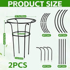 2 Pack Large Peony Cages and Supports, 26" H x 20" D Grow Through Plant Support Rings, Sturdy Garden Trellis, Plastic Rings with Stainless Steel Core Stakes for Peonies, Roses & Top-Heavy Blooms - Image 2