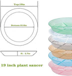 2 Pack Plant Saucer Drip Tray 19 inch, Large Heavy Sturdy Plastic Planter Flower Pot Saucers for Indoor Outdoor Garden, Plant Water Drip Trays for pots (19" 2Pack, Clear) - Image 2