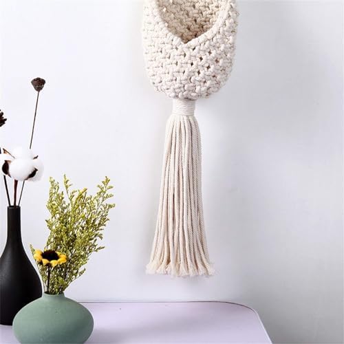 Macrame Plant Hangers Hand-Woven Tapestry Flower Pot Basket, Bohemian Plant Hanger Cotton Rope Wall Hanging Decoration Indoor Outdoor Hanging Planter Basket Flower Pot Holder - Image 6