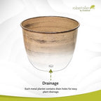Headwind Glazed Ironstone Hamilton Collection Decorative Plant Pot – 14" Sandstone Beige Pot – Lightweight & Durable with Drainage Flower Pots for Indoor Plants & Outdoor Planter Use by Robert Allen - Image 6