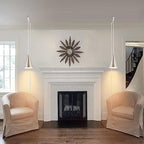 Brushed Nickel Plug In Pendant Light,Hanging Lights with Plug In Cord On/Off Switch, Mini Silver Pendant Lights for Kitchen Island,Modern Chandelier with Metal Shade,Hanging Lamps for Bedroom - Image 3