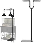 MECESOR Dual Reptile Lamp Stand,15.7-74.3 Inch Height Adjustable Reptile Light Stand,360°Rotatable Flexible Arms,Heat Lamp Stand for Reptiles Tank,Terrariums,Amphibian Cages&Plants by WelcometoMECESORReptileWorld