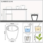 Lechuza Classico LS 43 Charcoal Metallic, Self-Watering Round Planter, D16.9 H15.7 in - Image 7