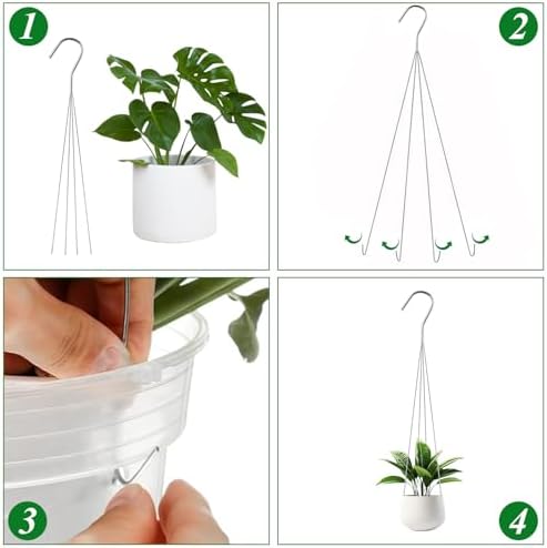 24 Inch Orchid Wire Plant Hangers for Hanging Baskets, 4-Wire - Image 5