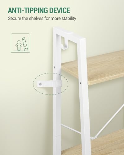 Hzuaneri Ladder Shelf, Bookshelf, Freestanding Corner Storage Shelf - Image 4
