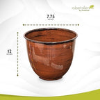 Headwind Glazed Ironstone Hamilton Collection Decorative Plant Pot – 12" Chestnut Brown Pot – Lightweight & Durable with Drainage Flower Pots for Indoor Plants & Outdoor Planter Use by Robert Allen - Image 2