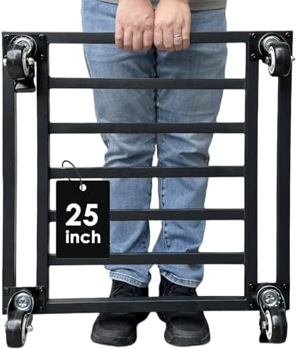 25" Metal Plant Caddy with Wheels Heavy Duty,Extra Large Rolling Plant Stand with Industrual Caster, Square Plant Rollers for Large Pots Plants,Plant Dolly for Indoor Outdoor Use by Hongsane