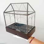 Glass Terrarium with Metal Tray, Glass Greenhouse Terrarium Kit - Image 5