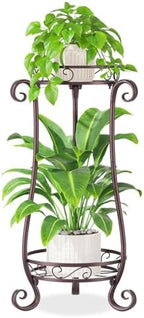iDavosic.ly 2 Tier Tall Metal Plant Stand Outdoor Indoor, 27 Inch, Bronze by iDavosicly