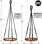 2 Pack Macrame Plant Hanger, Hanging Plant Shelf (12" + 10") - Image 3