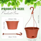 Roshtia 10 Pcs 10 Inch Hanging Baskets for Plants, Brown - Image 2