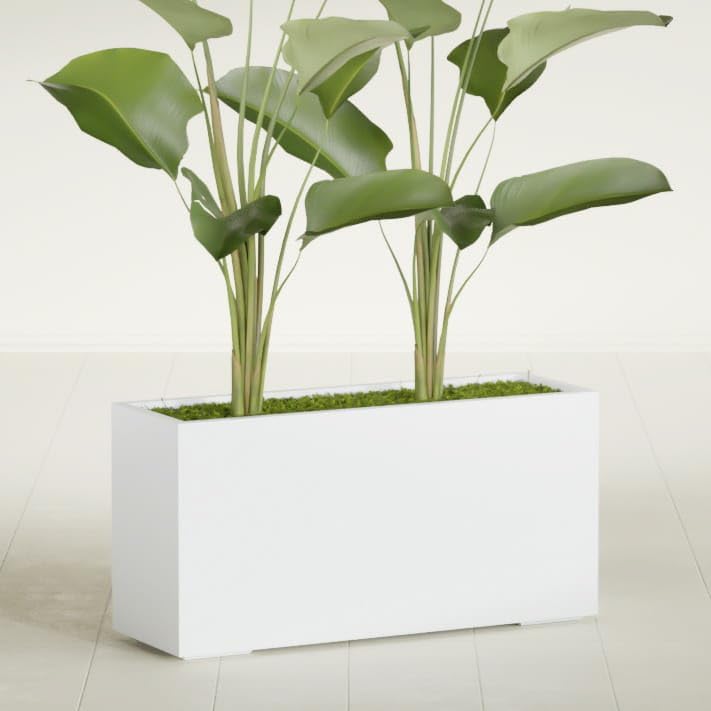 Greenline Leo Tall Rectangular Fiberglass Planter, Outdoor Planter Box - Image 2