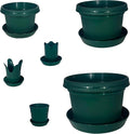 12-Piece Hunter Green Flower Pot and Saucer Set, 2"–12" by AustinPlanter