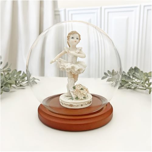 Plymor 5" x 6" Glass Display Dome Globe Cloche (Walnut MDF Base), Pack of 6 - Image 3