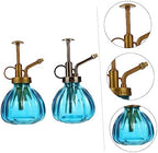 Vintage Glass Watering Can Spray Bottle Set, 2Pcs Blue - Image 3