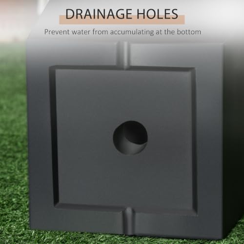 Outsunny 2-Pack Outdoor Planter Set with Drainage Holes, 22in & 18in, Black - Image 6