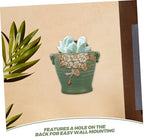 Yardwe Vintage Ceramic Wall Planter Unique Hanging Flower Pot for Succulents Cacti Easy to Mount Decorative Wall Vase Retro Flower Decor for Spaces - Image 3