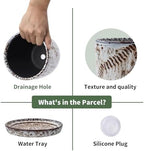 4+5.75 Inch Ceramic Planter Set of 2 with Drainage Hole and Saucer for Plants, Indoor-Outdoor Large Round Succulent Orchid Flower Pot -Reactive Glaze Speckled(Inner-pots not Larger Than 5 Inch) - Image 4