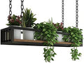 Ceiling Hanging Planter Flower Pot Display Rack Hanging Plant Holder, Indoor Plant Pots, Wall/Window Plant Hanger Indoor Herb Garden, Wood and Metal (Size : 60x25x15cm) by SXBHDM