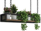 Ceiling Hanging Planter Flower Pot Display Rack Hanging Plant Holder, Indoor Plant Pots, Wall/Window Plant Hanger Indoor Herb Garden, Wood and Metal (Size : 120x25x15cm) by SXBHDM