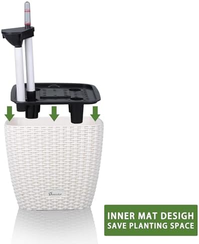 Dexceder 9x8 Self Watering Planter (Ivory White Rattan) - Image 4