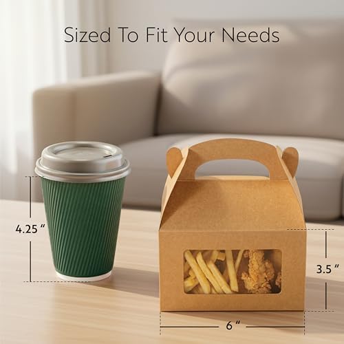 Restaurantware Kraft Paper Gable Box Take Out Container, 100 Pack - Image 2