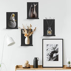 PHOENANCEE Small Wall Shelf Modern,Wooden Mini Floating Shelves,Indoor Wall Mounted Plants Shelf L Shaped,Midcentury Display Decorative Holder for Gallery Living Room Bedroom Porch,Pine,4 Pack(Black) - Image 2